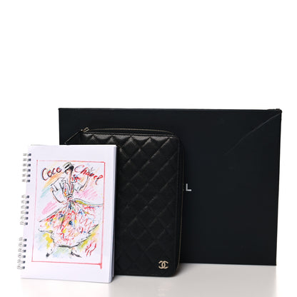 Chanel Caviar Quilted Zip Around Notebook Agenda Cover Black 12 of 12