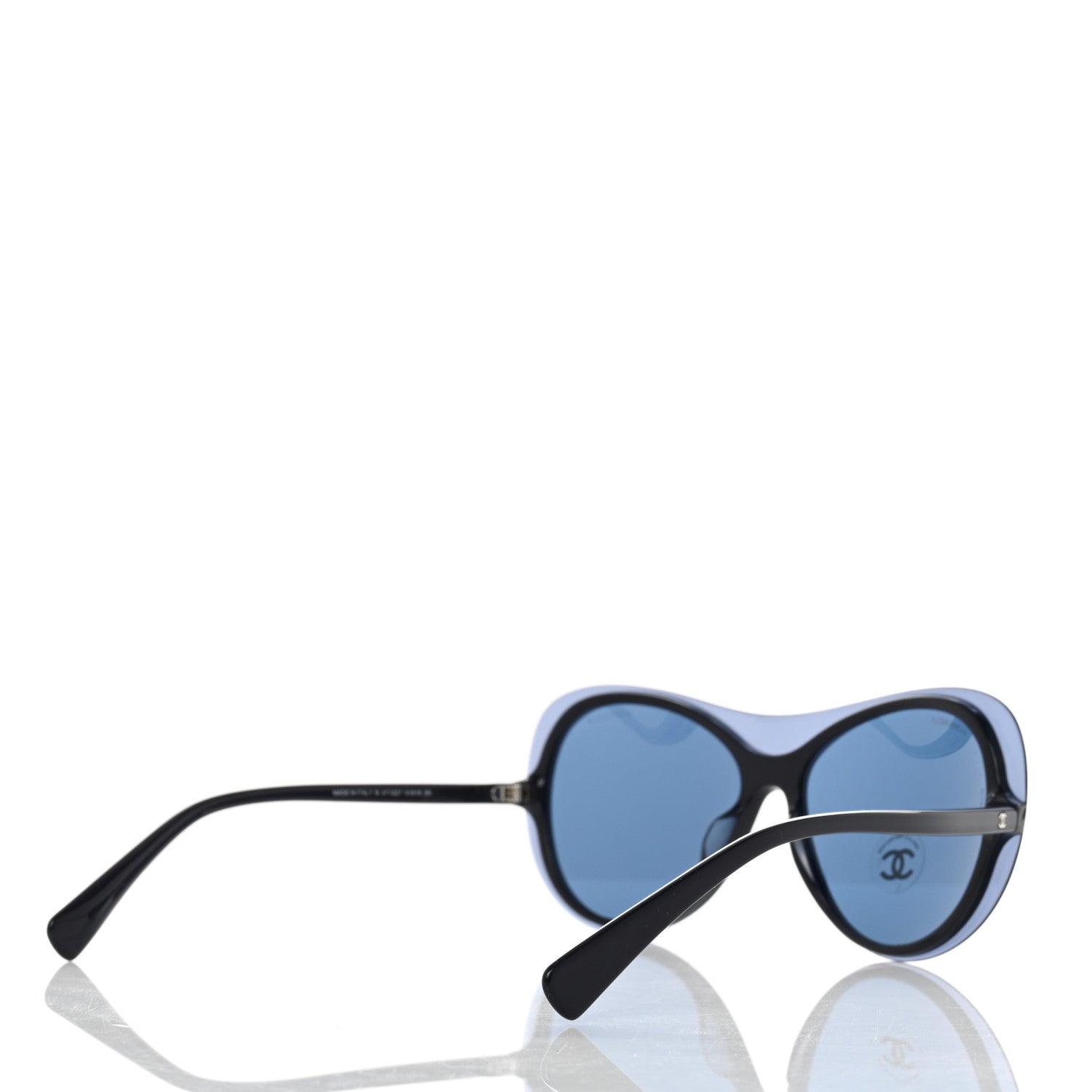 Chanel Acetate Round CC Sunglasses A71227 Blue Black 4 of 8