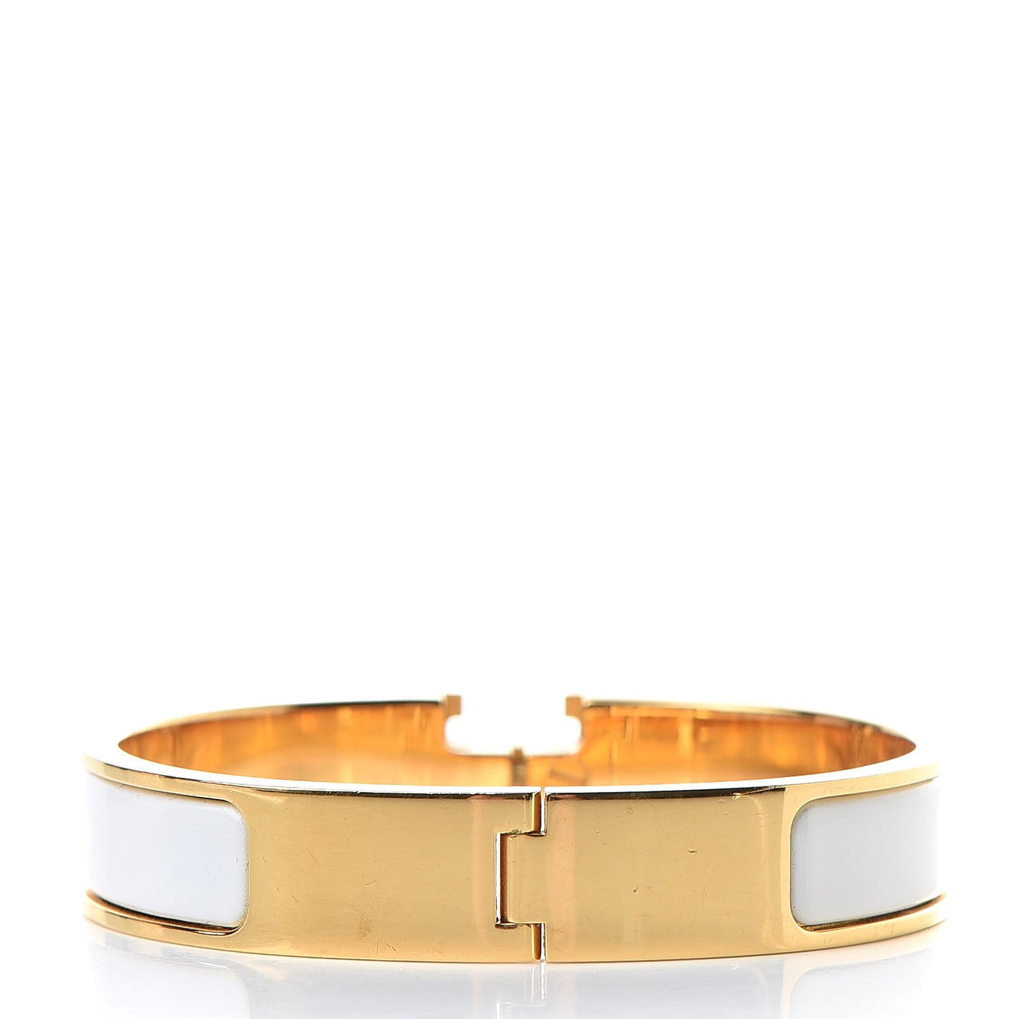 Enamel Narrow Clic Clac H Bracelet PM White