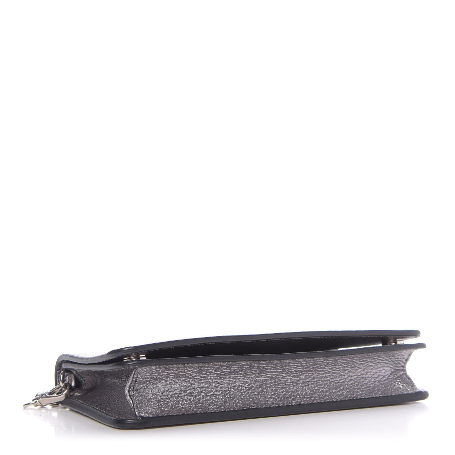 Prada Vitello Daino Chain Wallet Cromo 4 of 10