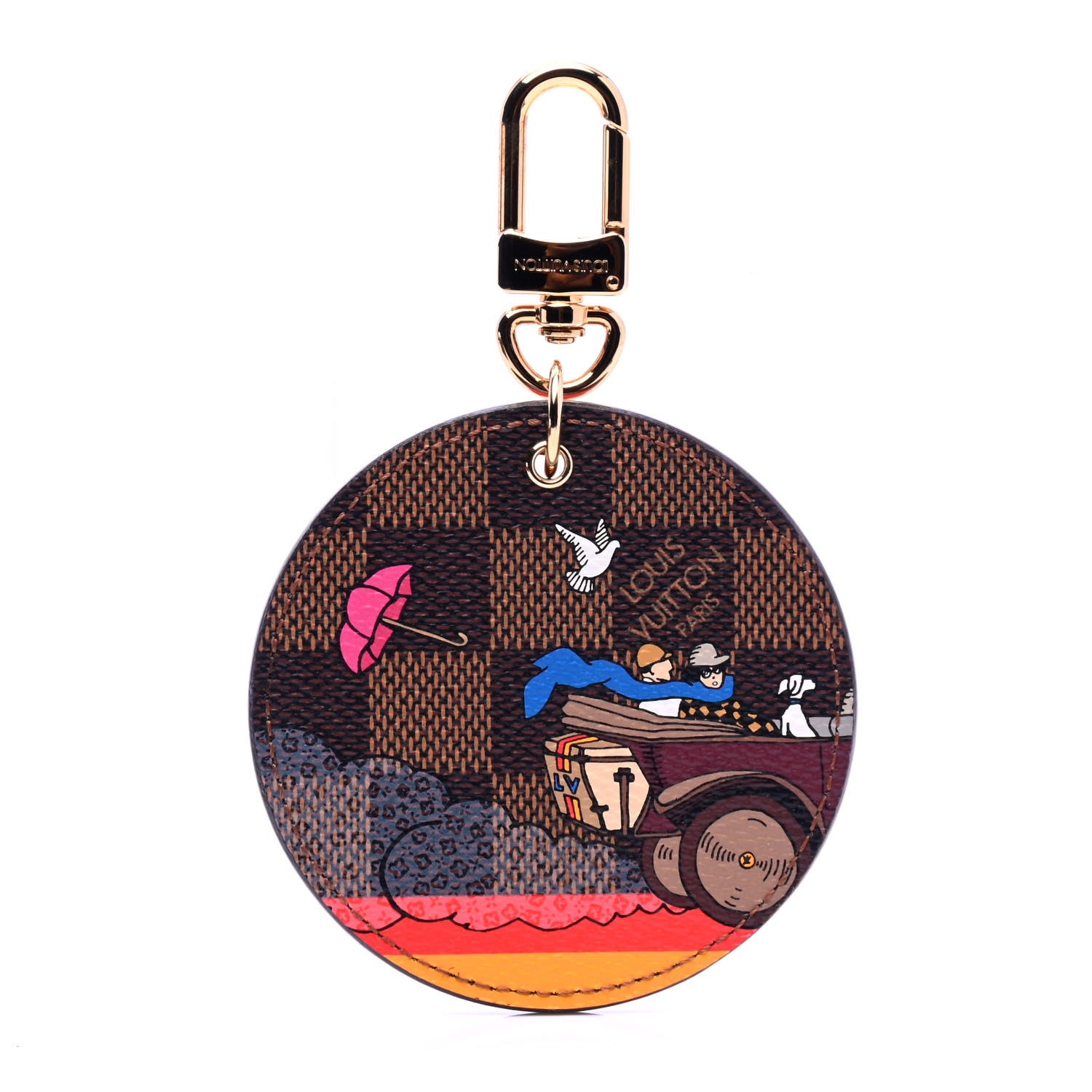 Louis Vuitton Damier Ebene 2015 Christmas Animation Bag Charm Key Ring 1 of 4