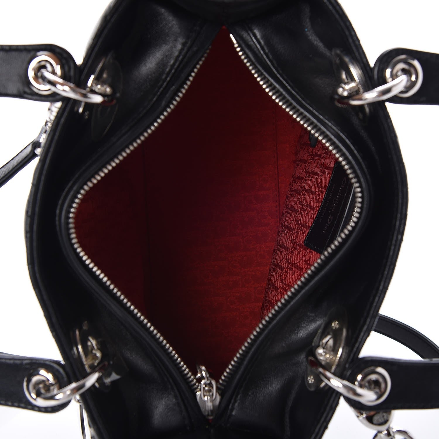 Christian Dior Lambskin Cannage Medium Lady Dior Black 7 of 8