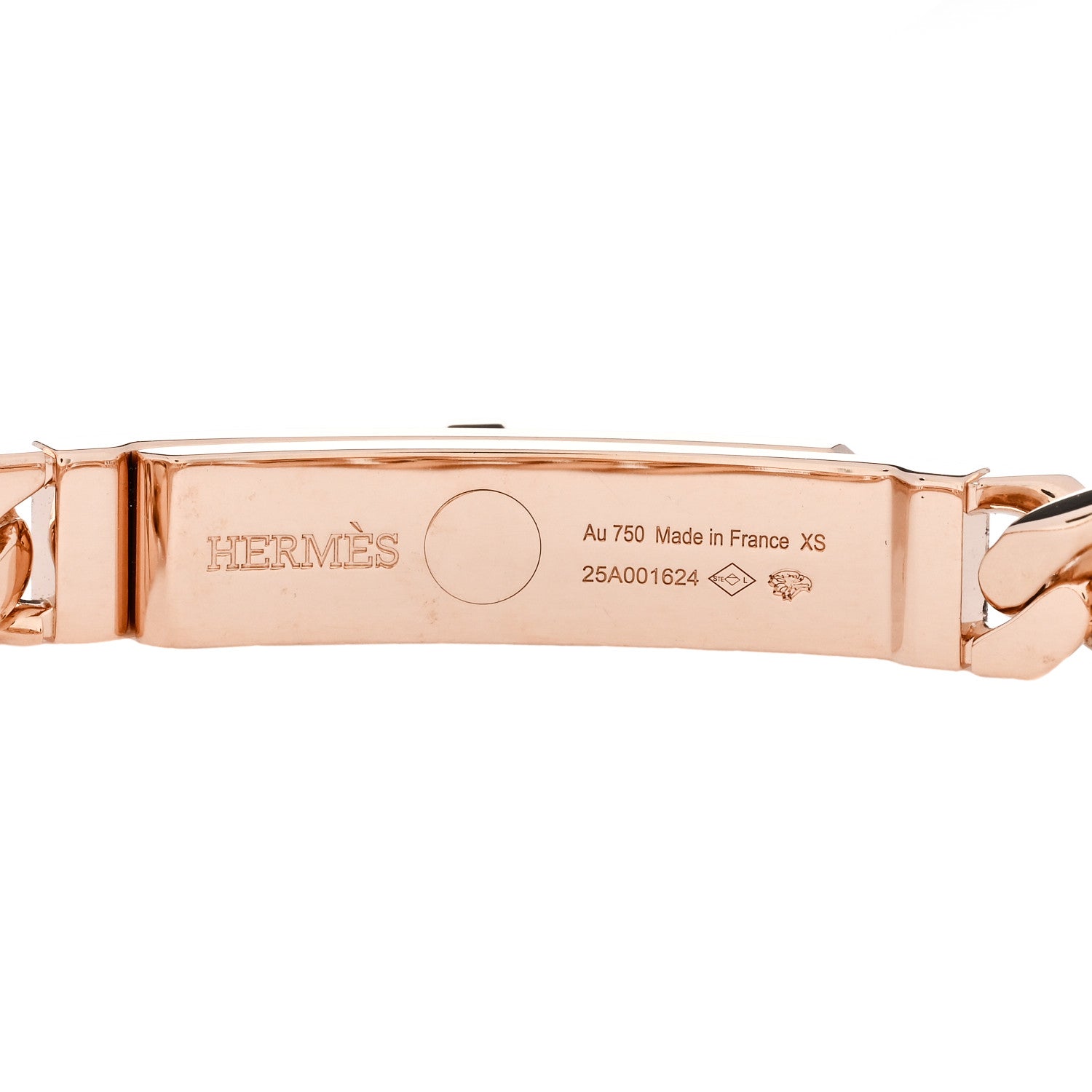 Hermes 18K Rose Gold Diamond PM Kelly Gourmette Chaine Bracelet XS 3 of 4