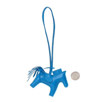 Hermes Milo Lambskin Grigri Rodeo Horse Bag Charm PM Bleu Zanzibar 2 of 5