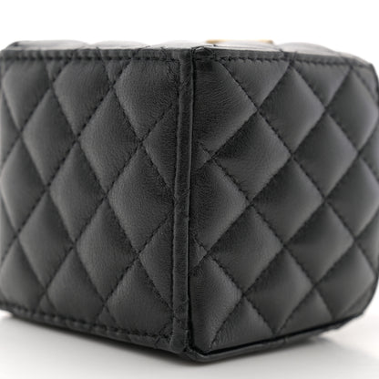 Chanel Calfskin Quilted Mini Drawstring Bucket Bag Black 11 of 12