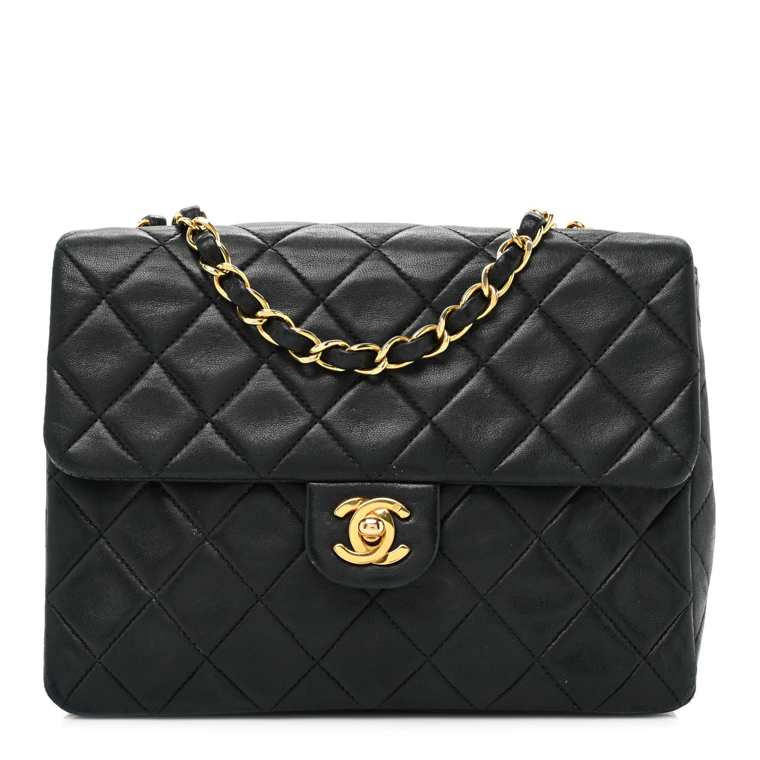 Chanel Lambskin Quilted Mini Square Flap Bag Black 1 of 16
