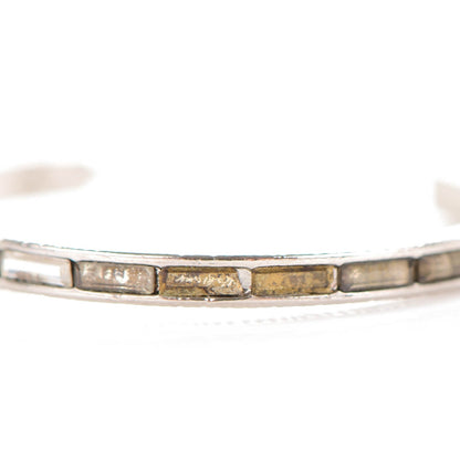 Chanel Baguette Crystal CC Hoop Earrings Silver 5 of 6