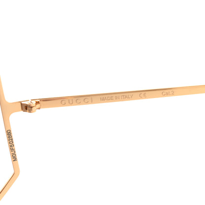 Gucci Metal Oversized Round Sunglasses GG0252S Gold 7 of 7