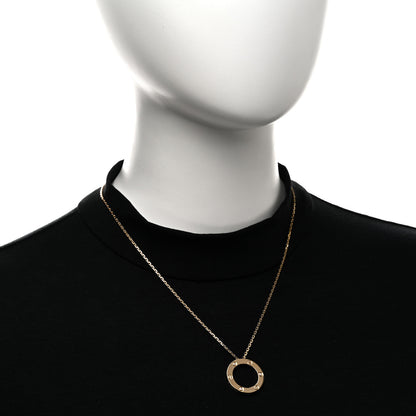 Cartier 18K Yellow Gold 3 Diamonds LOVE Pendant Necklace 2 of 6