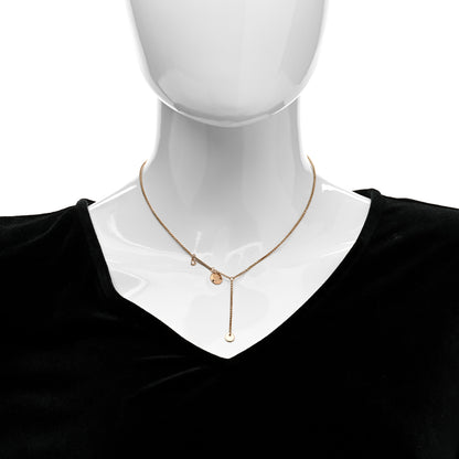 Hermes 18K Rose Gold Diamond TPM Ex-Libris Pendant Necklace 2 of 6