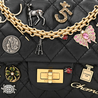 Chanel Aged Calfskin Lucky Charms 2.55 Reissue 224 Flap Black 8 of 12
