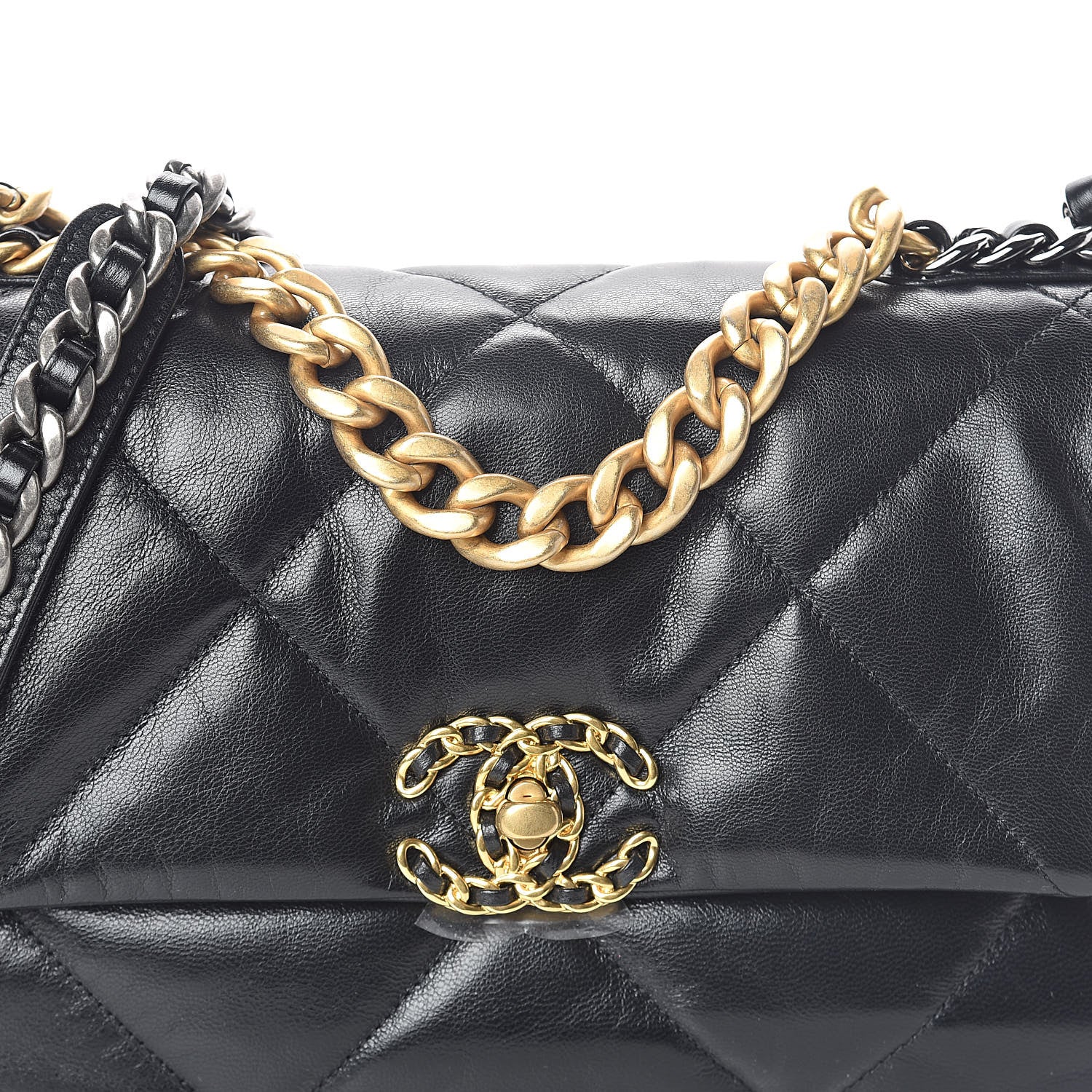 Chanel Goatskin Quilted Medium 19 Flap Black 9 of 10