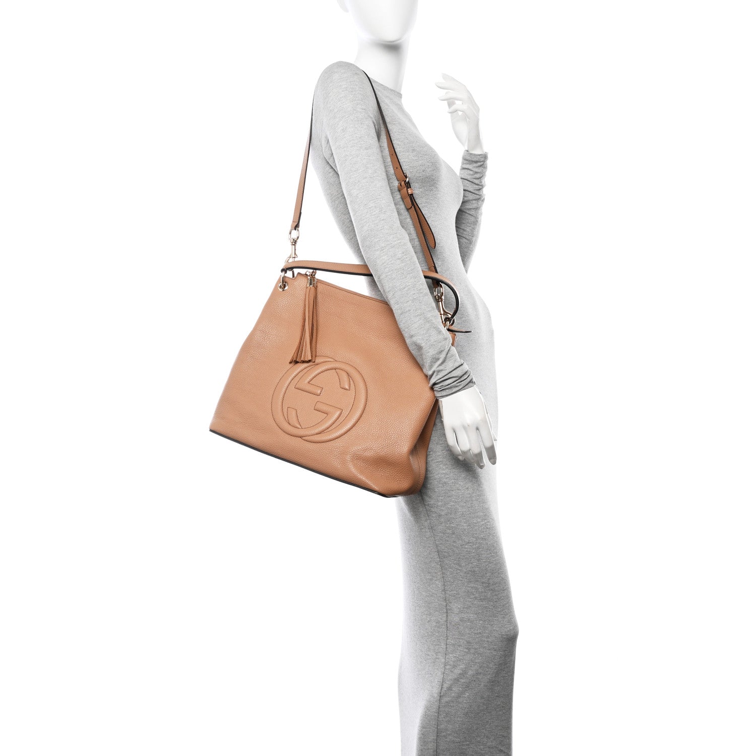 Gucci Pebbled Calfskin Large Soho Hobo Camelia 2 of 10