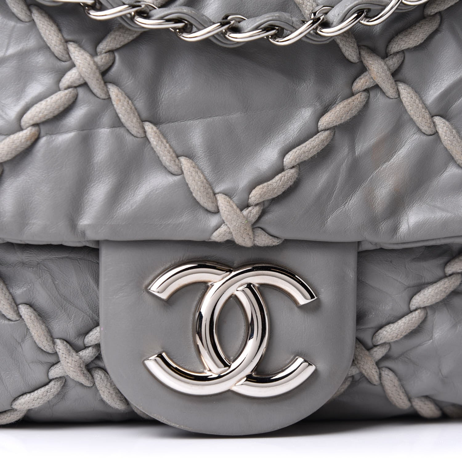 Chanel Calfskin Ultra Stitch Oversized Flap Grey 7 of 10