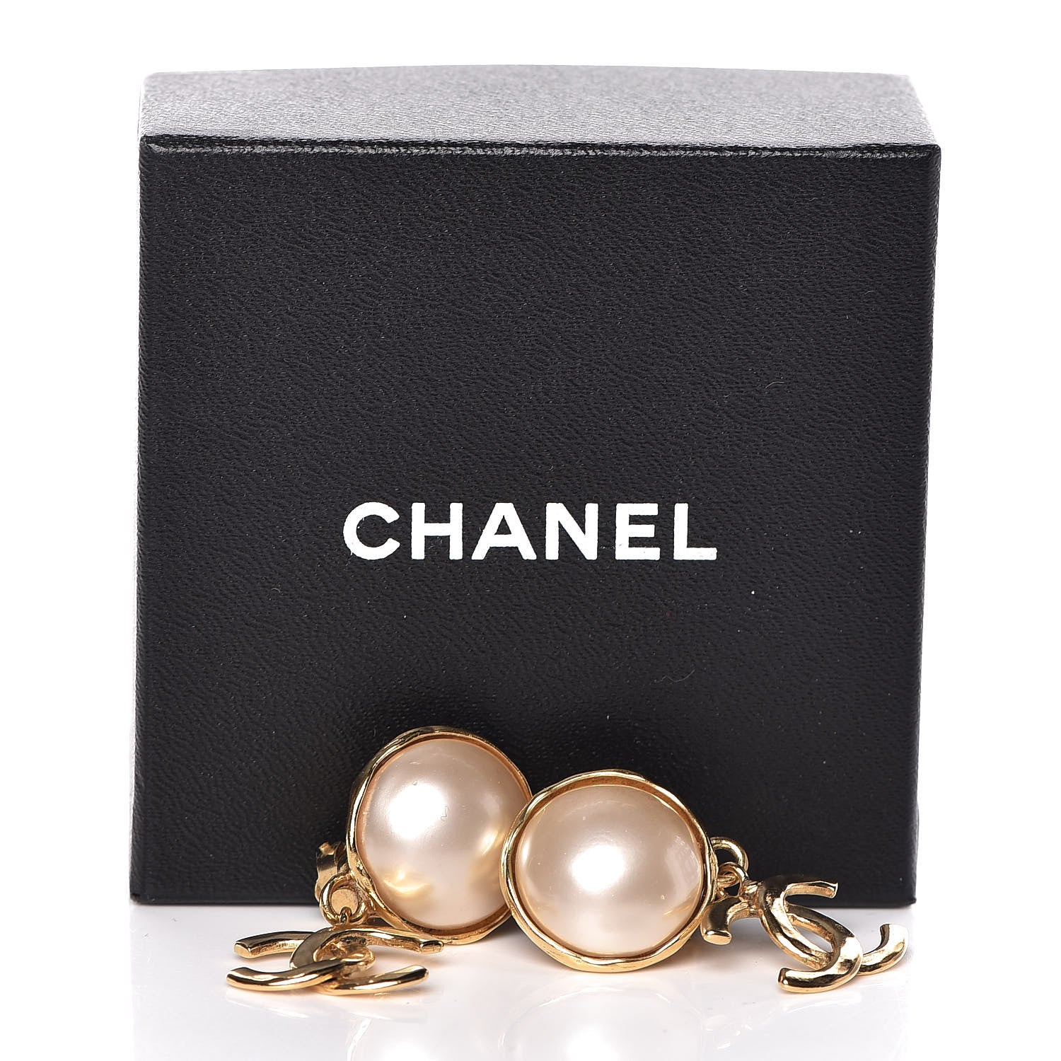 Chanel Pearl CC Dangle Clip On Earrings Gold 5 of 5