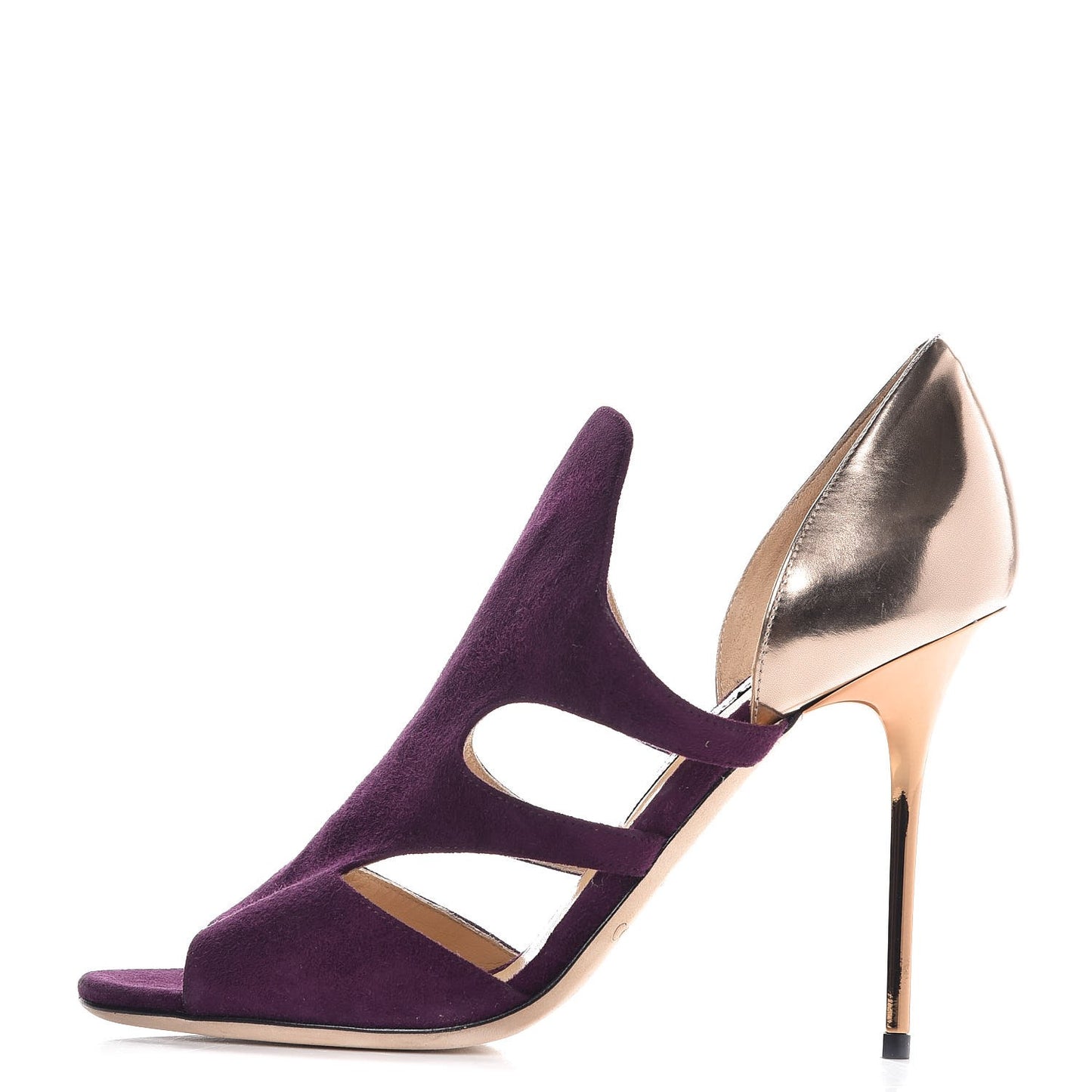 Velvet Mirror Cut Out Pumps 38.5 Magenta