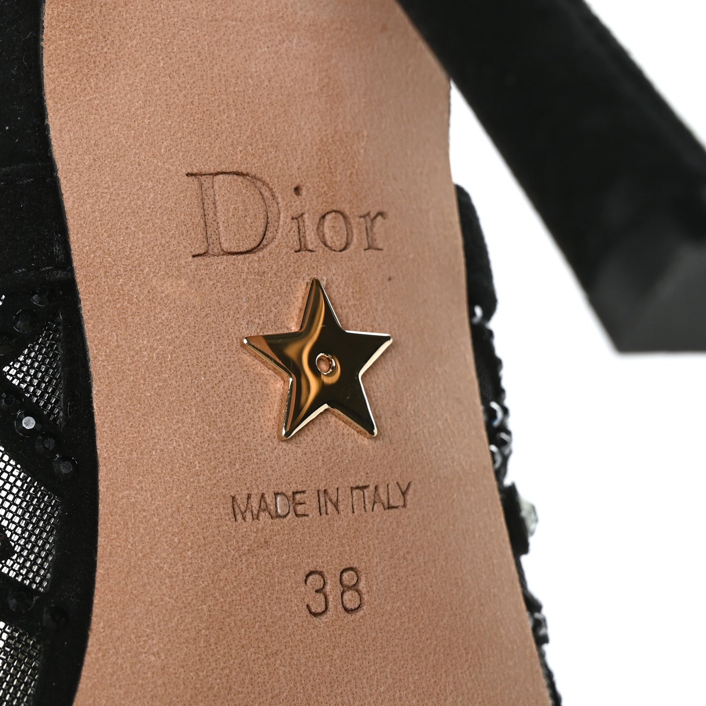 Mesh Crystal Lambskin Ribbon J'Adior Slingback 100mm Pumps Black