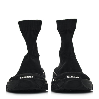Balenciaga Technical Ribbed 3D Recycled Knit Womens Speed 3.0 Sneakers 40 Monocolor Black 2 of 7