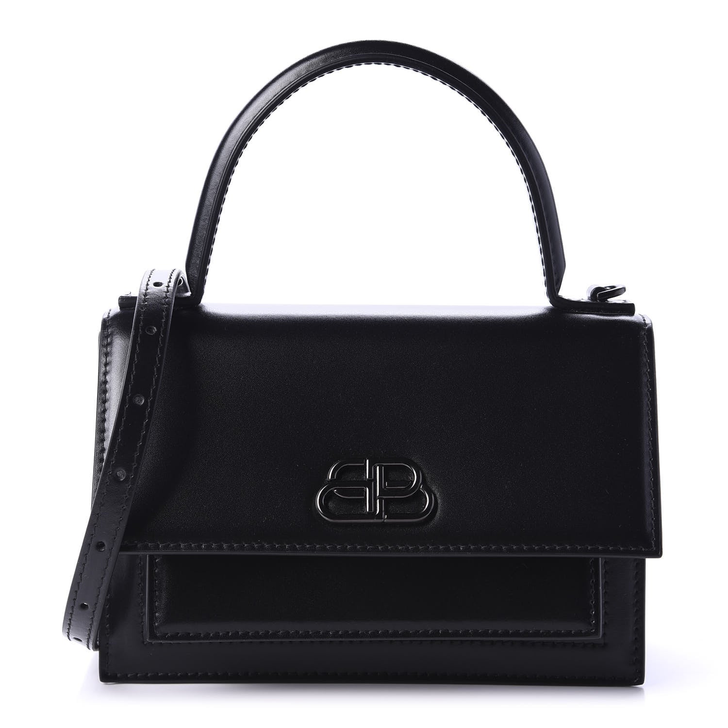 Balenciaga Box Calfskin Monochrome XS Sharp Top Handle Bag Black 1 of 10