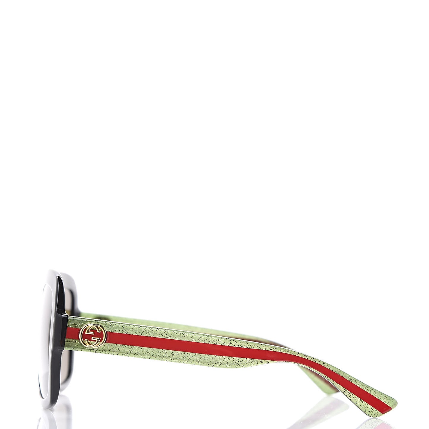 Oversize Square Web GG 0036S Sunglasses Black Green