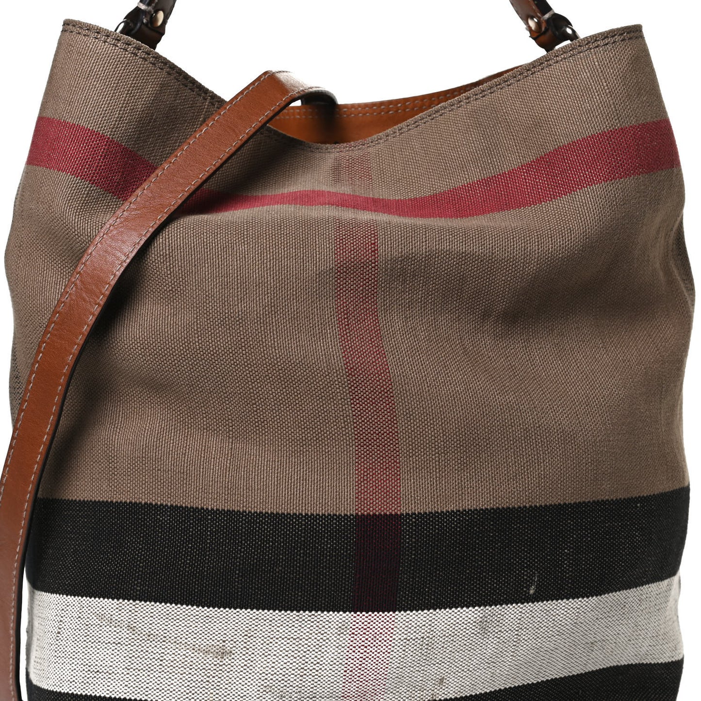 Canvas Mega Check Medium Ashby Hobo Saddle Brown