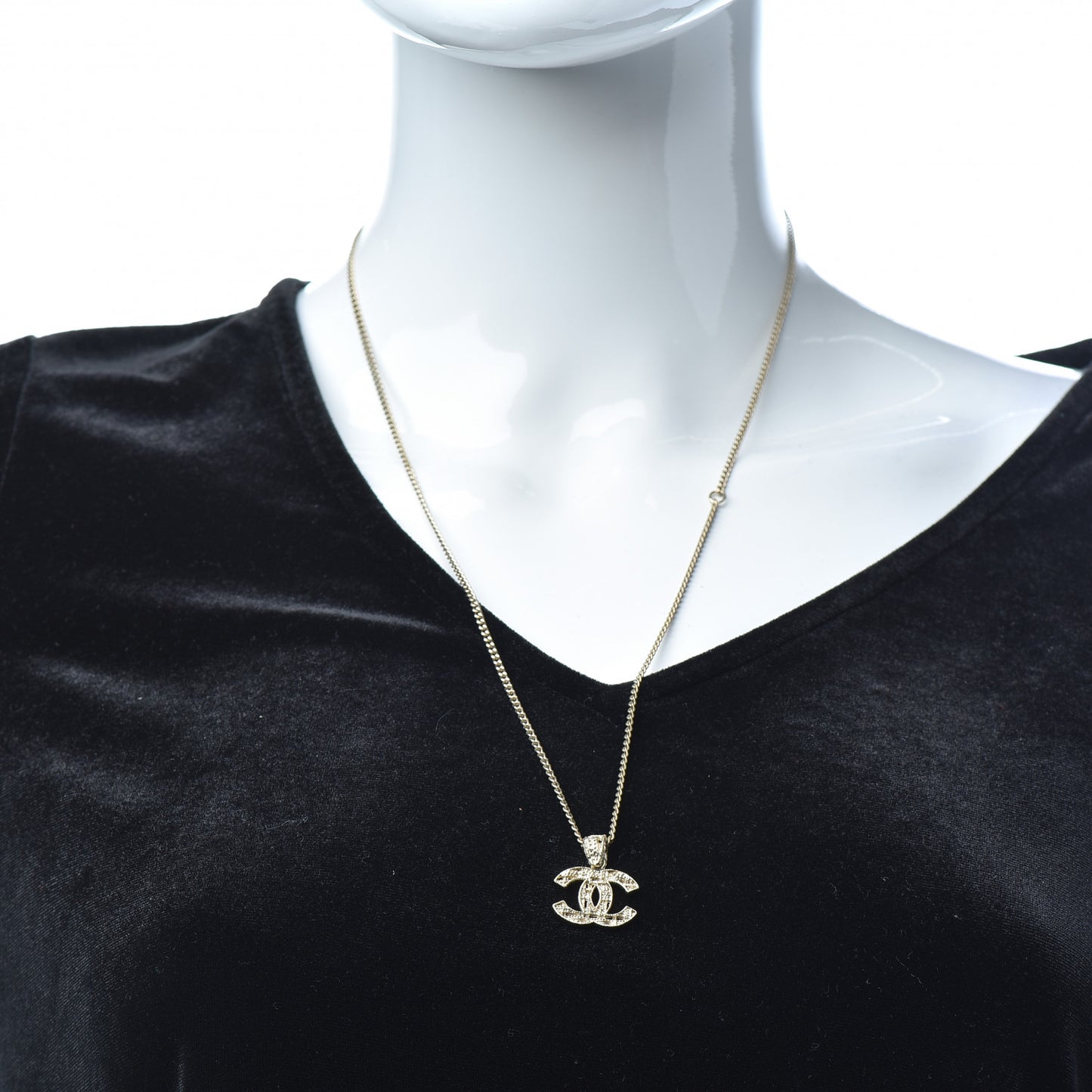 Tweed Effect CC Necklace Gold
