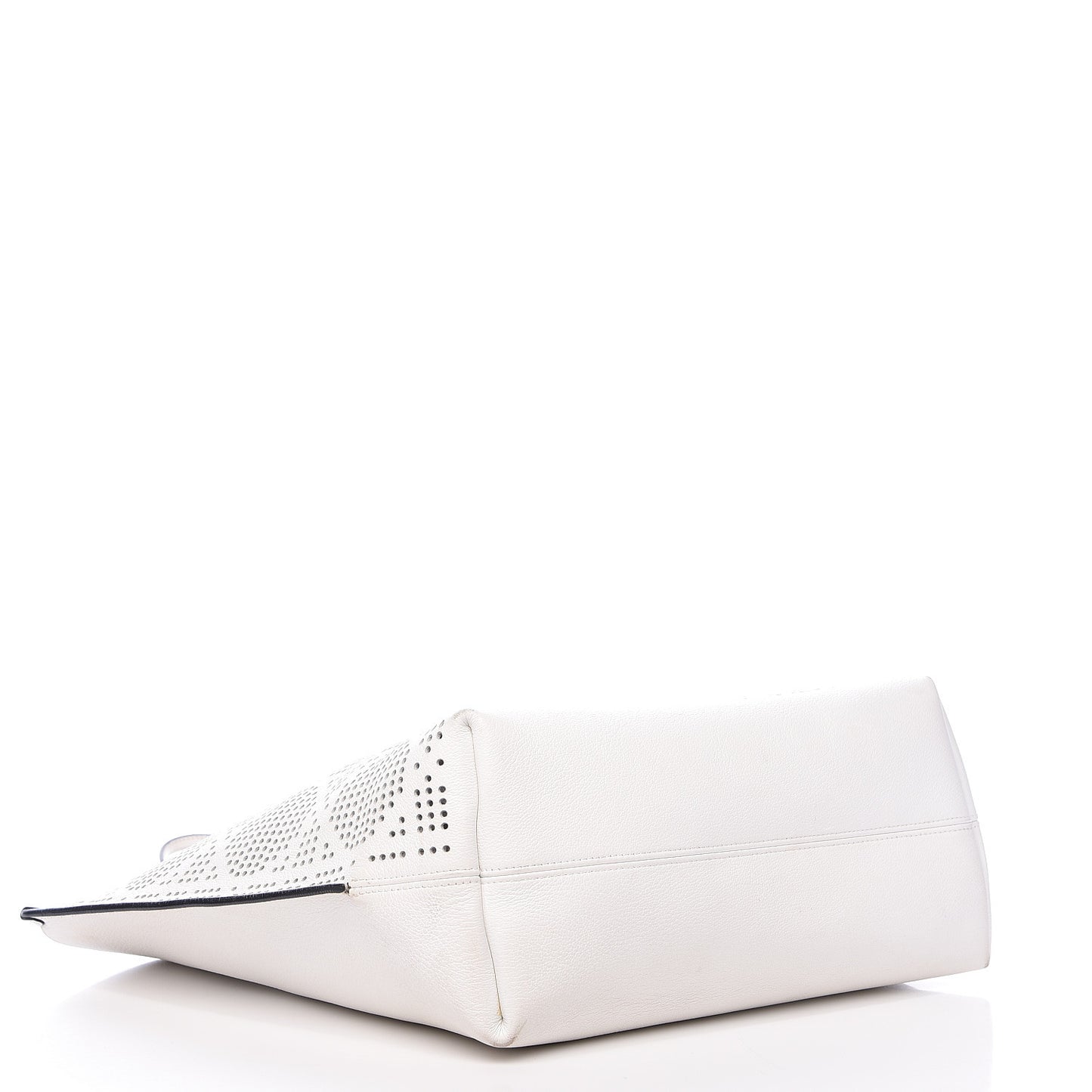 Calfskin Perforated Cannage Dioriva Tote White