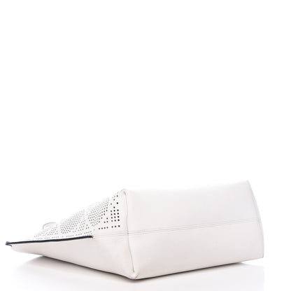 Christian Dior Calfskin Perforated Cannage Dioriva Tote White 4 of 14