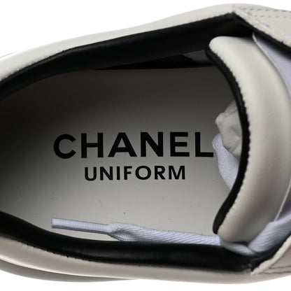 Chanel Calfskin Mens CC Sneakers 40 White 6 of 9