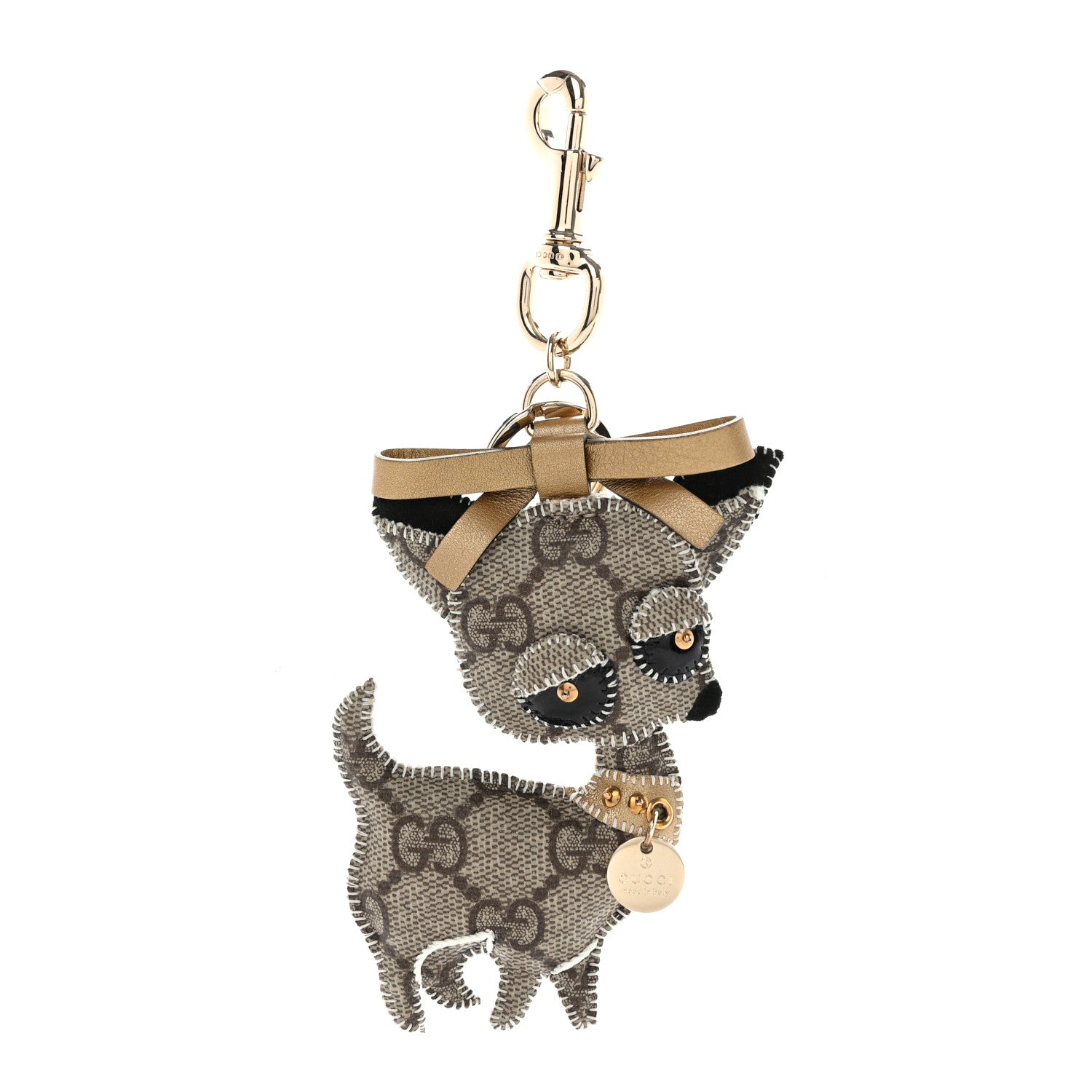 Gucci GG Supreme Monogram Dog Key Charm 1 of 4