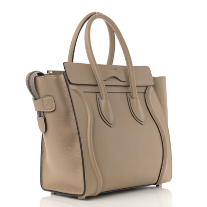 Celine Drummed Calfskin Micro Luggage Dune 3 of 11
