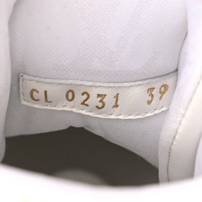 Louis Vuitton Metallic Calfskin Embossed Monogram Boombox Sneakers 39 White Silver 8 of 8