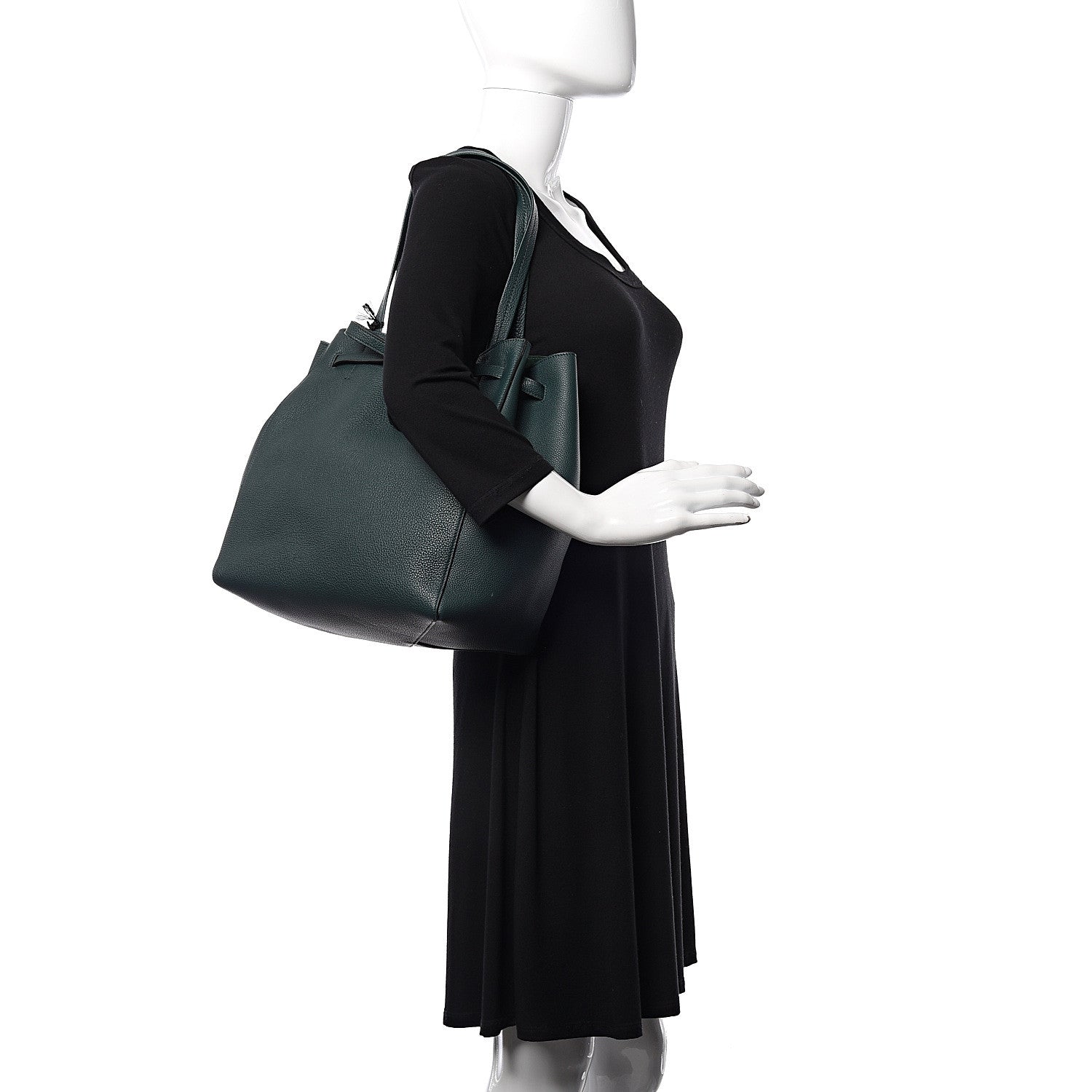 Celine Soft Grained Calfskin Small Belt Cabas Phantom Amazone 2 of 9
