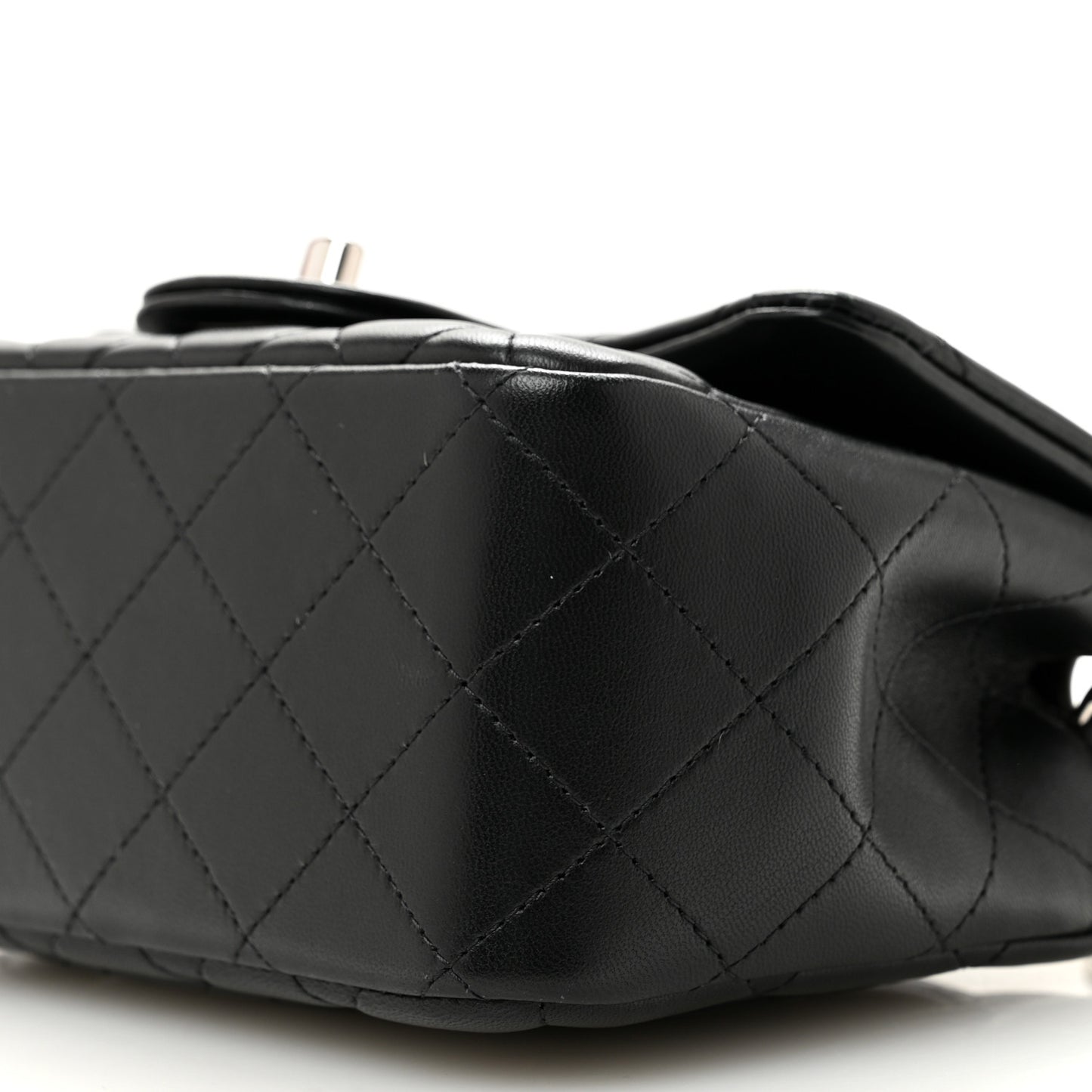 Lambskin Quilted Mini Square Flap Black