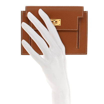 Hermes Epsom Kelly Pocket Compact Wallet Gold 3 of 8