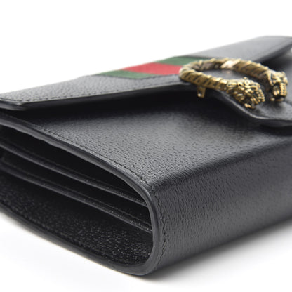 Gucci Calfskin Web Mini Dionysus Chain Wallet Black 5 of 9