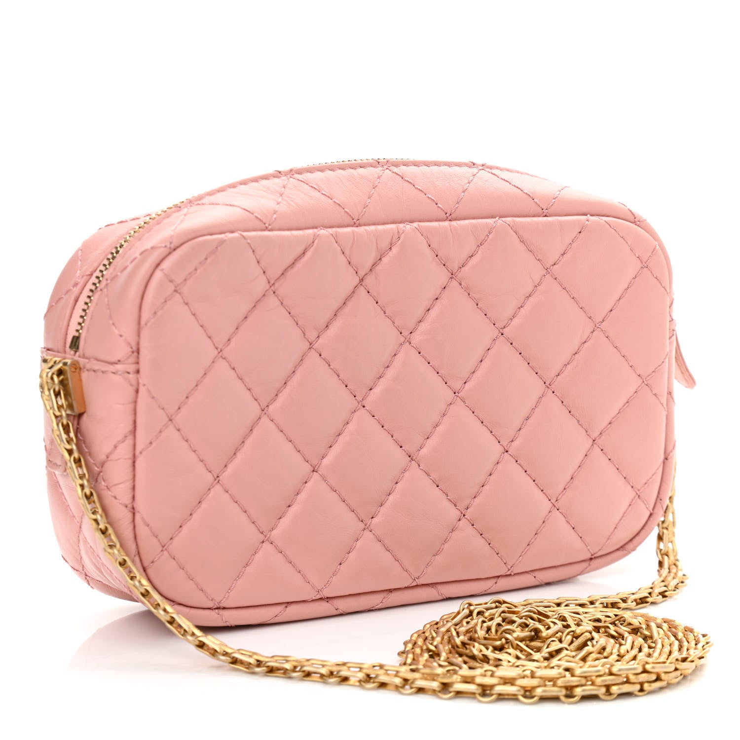 Chanel Aged Calfskin Quilted Mini Reissue Camera Case Pink 3 of 10