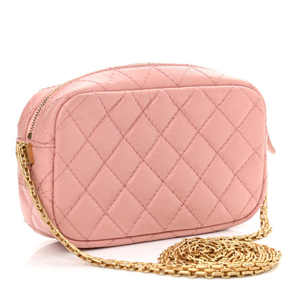 Chanel Aged Calfskin Quilted Mini Reissue Camera Case Pink 3 of 10
