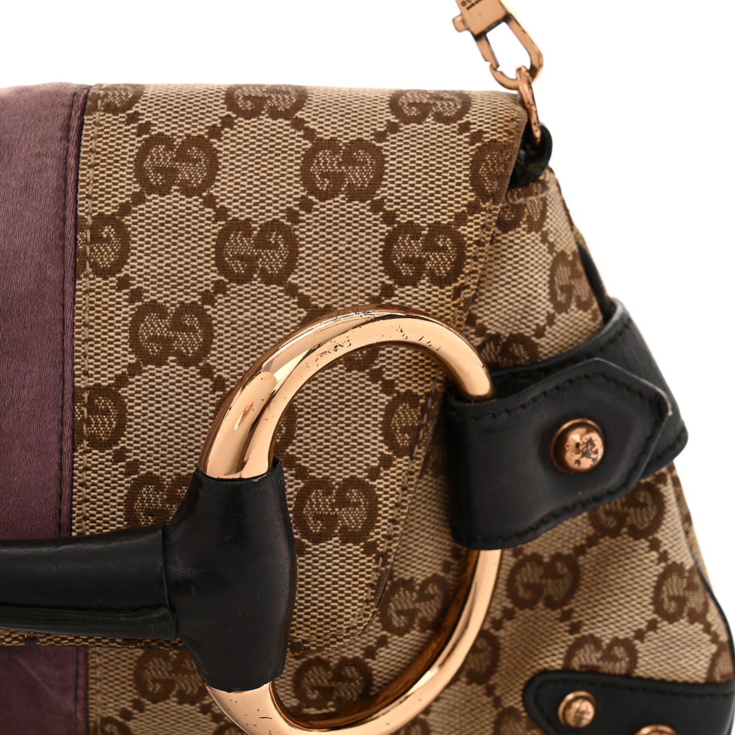 Tom Ford Monogram Horsebit Web Clutch Purple