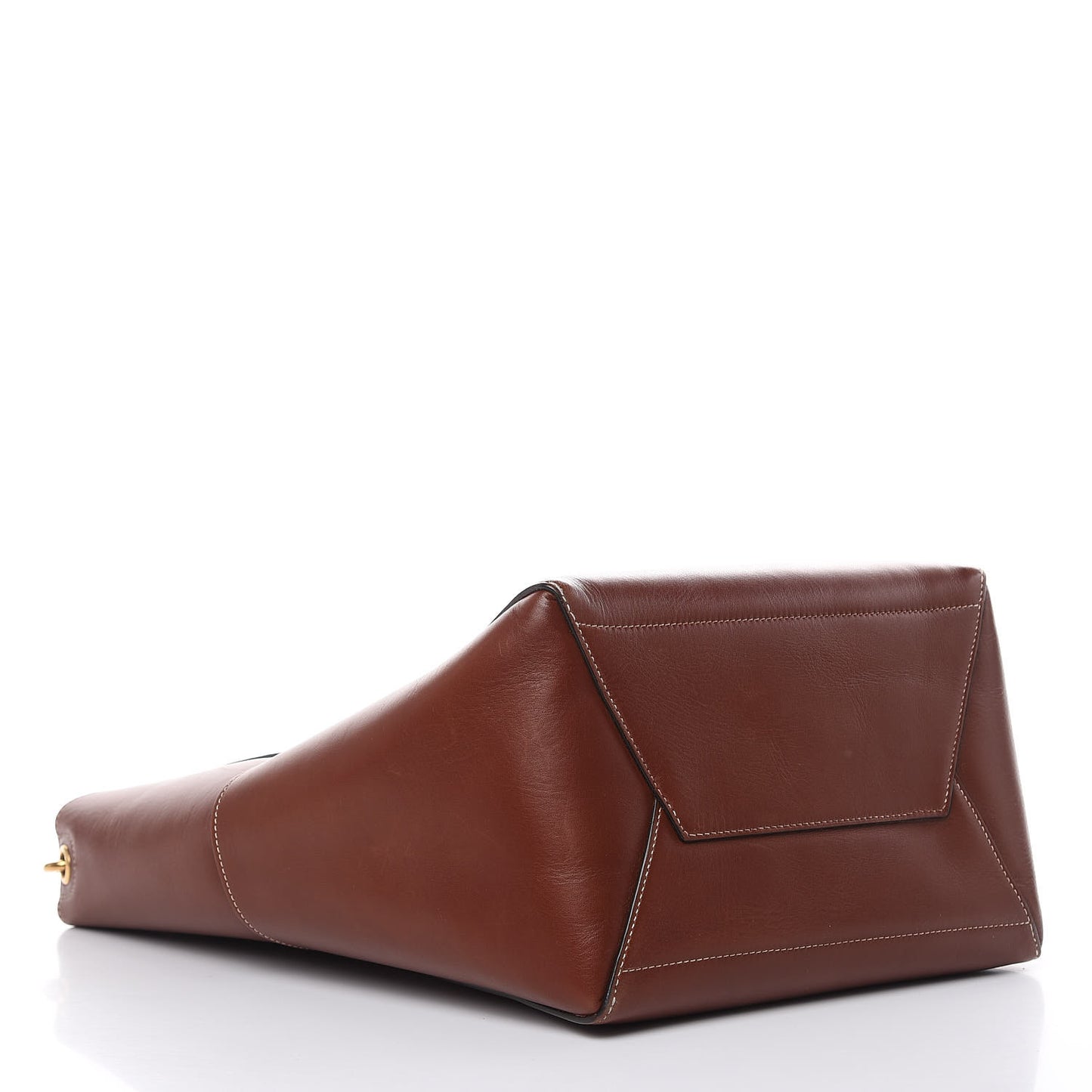 Natural Calfskin Sangle Bucket Bag Dark Brown