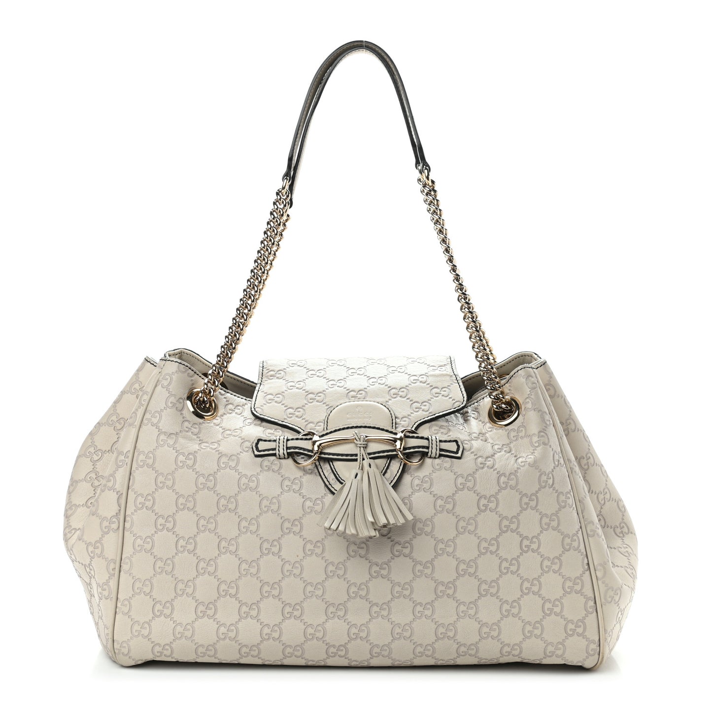 Guccissima Signature Medium Emily Shoulder Bag Mystic White