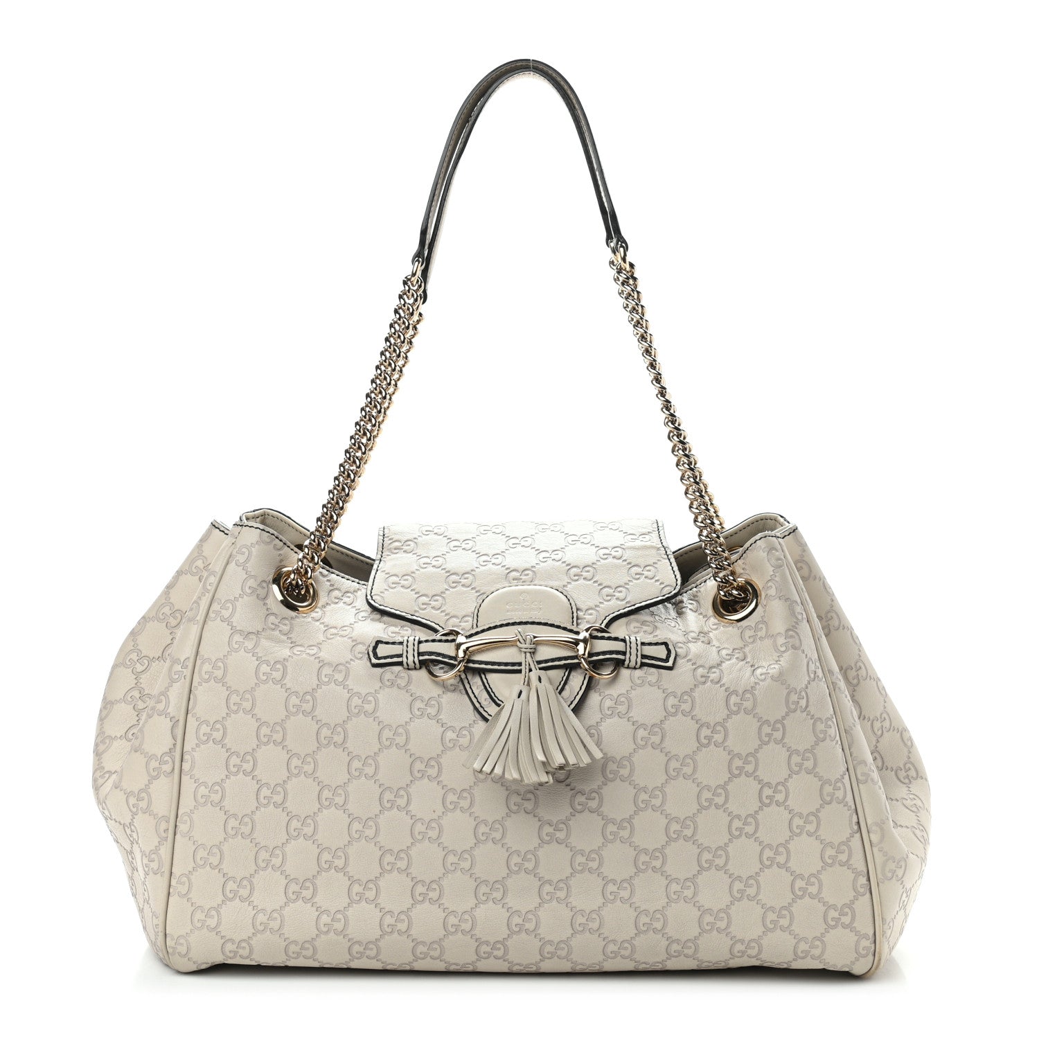 Gucci Guccissima Signature Medium Emily Shoulder Bag Mystic White 1 of 13
