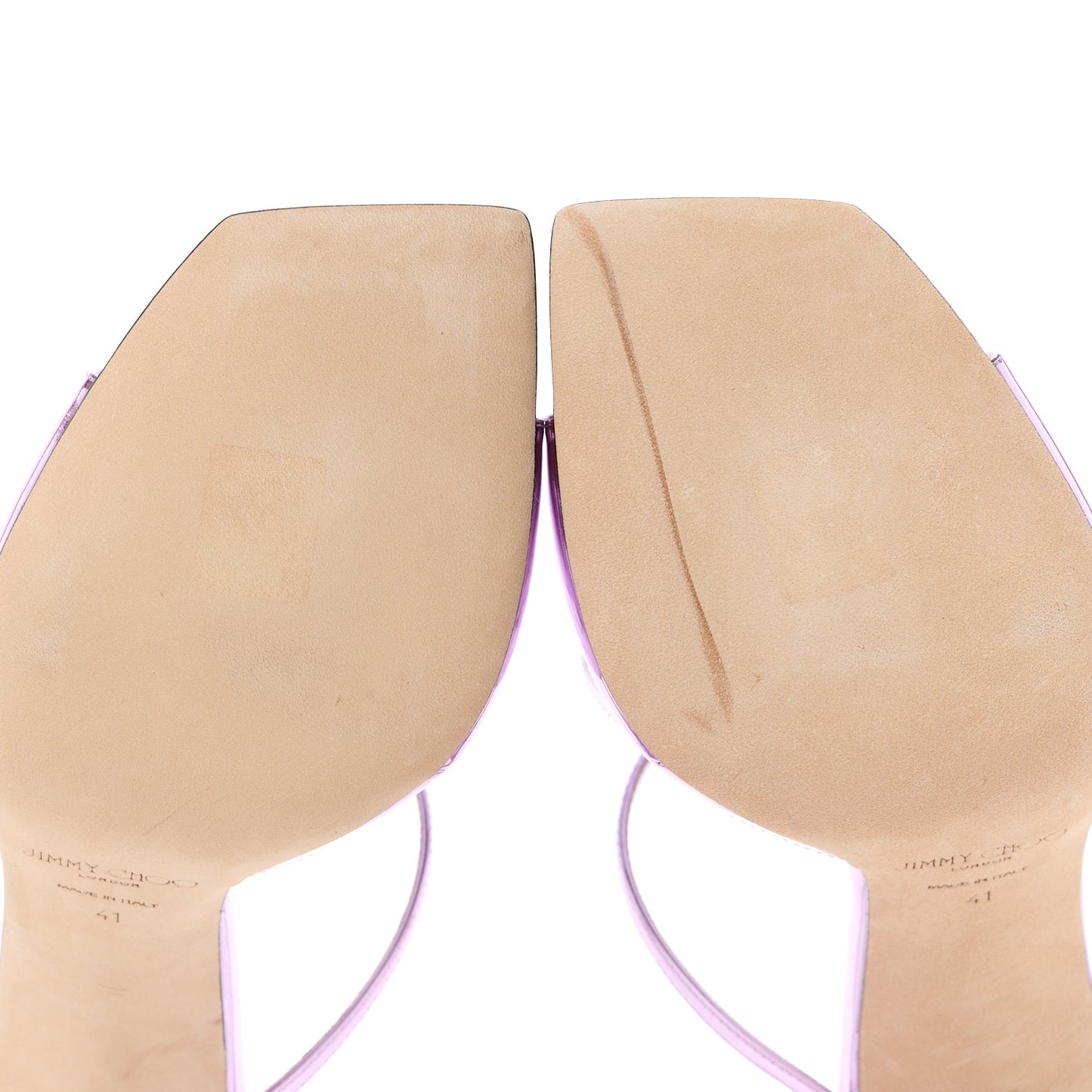 Metallic Calfskin Anise 95 Sandals 39.5 Purple