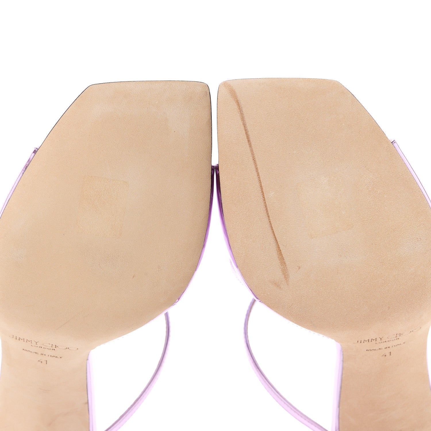 Jimmy Choo Metallic Calfskin Anise 95 Sandals 39.5 Purple 9 of 10