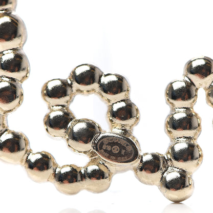 Chanel Metal Glass Swirling Pearls Brooch Pin Gold 3 of 4