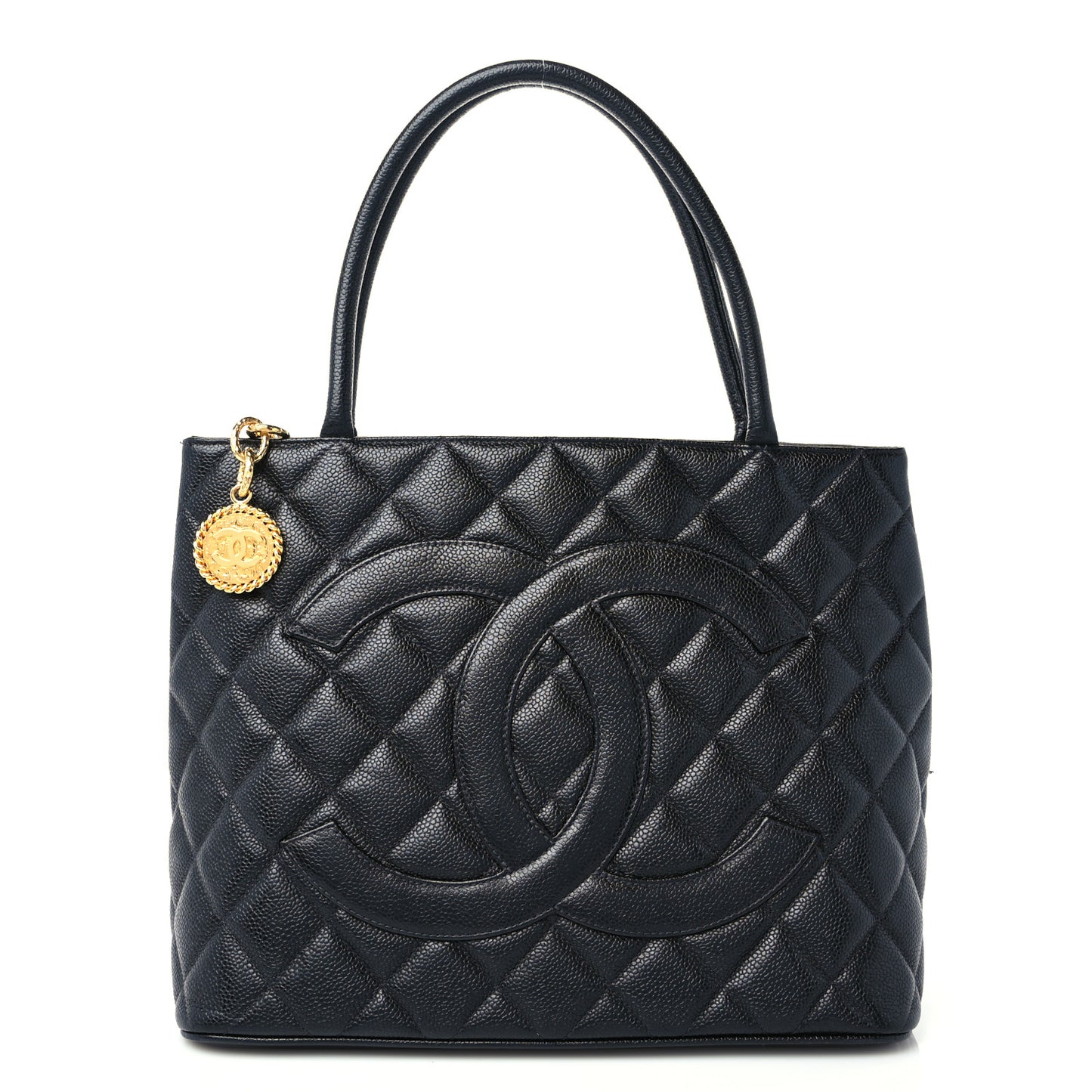 Caviar Quilted Medallion Tote Black