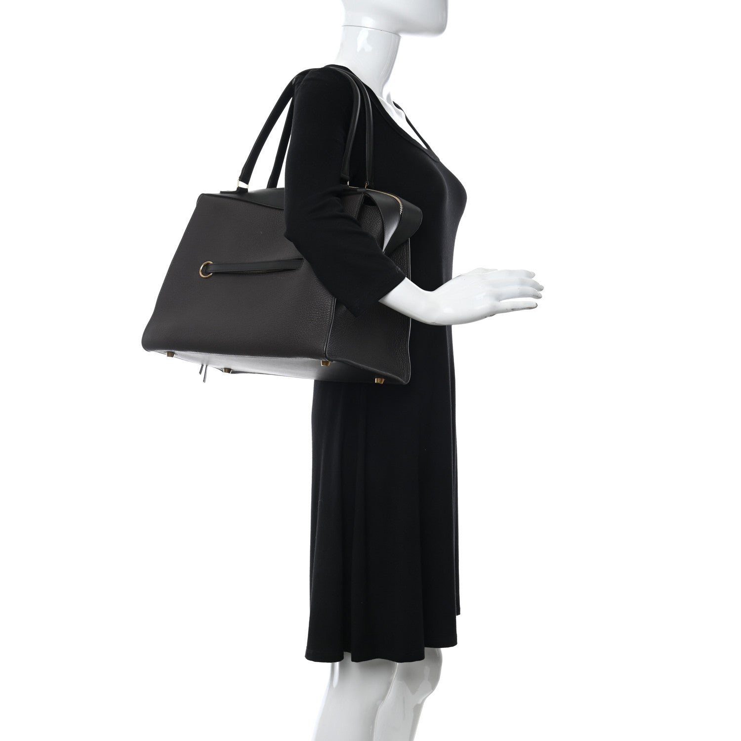 Celine Goatskin Smooth Calfskin Medium Ring Bag Dark Taupe 2 of 11