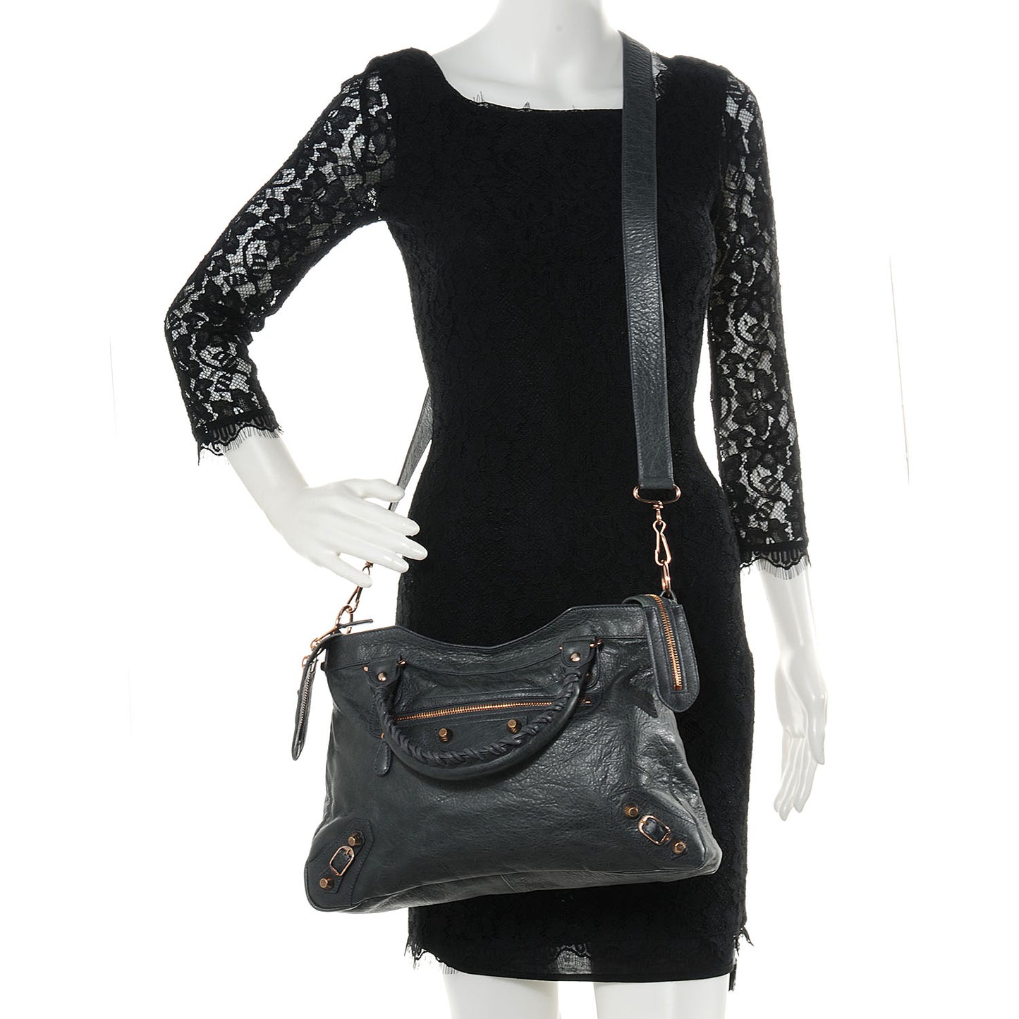 Agneau Giant 12 Rose Gold Hardware Town Anthracite