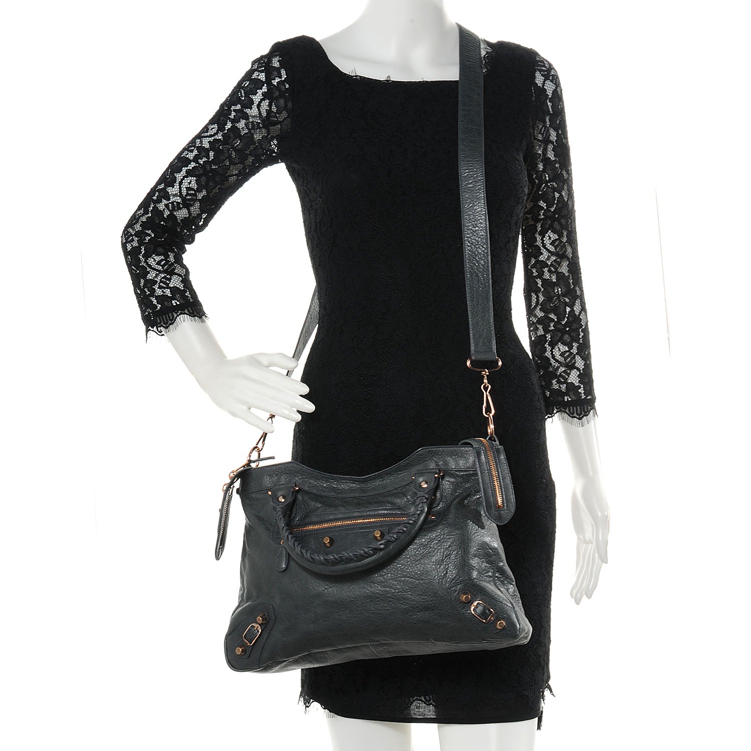 Balenciaga Agneau Giant 12 Rose Gold Hardware Town Anthracite 2 of 9