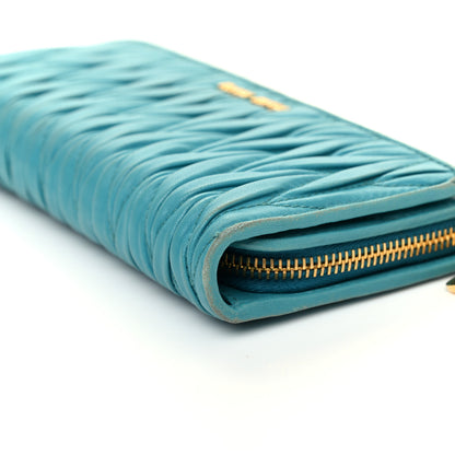Miu Miu Nappa Matelasse Flap Wallet Turchese 10 of 10